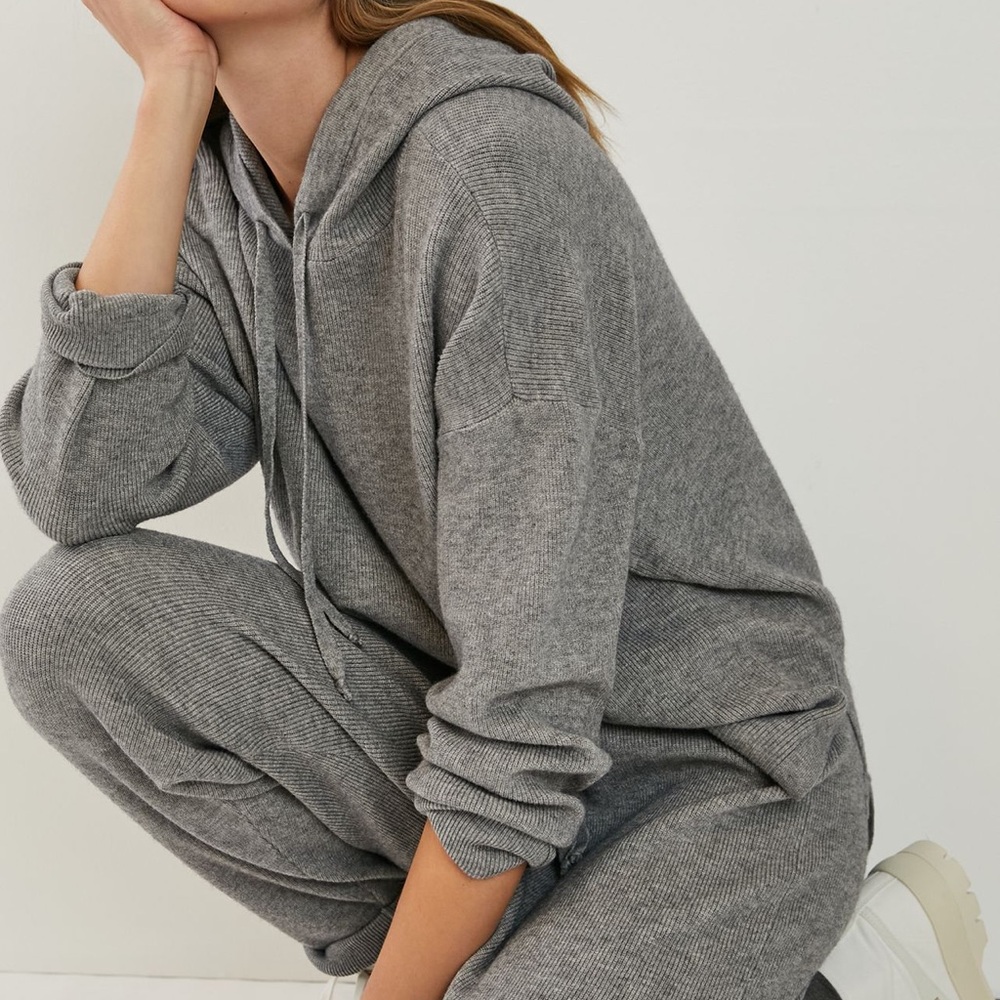 Anthropologie Britt Gray Hoodie and Jogger Set